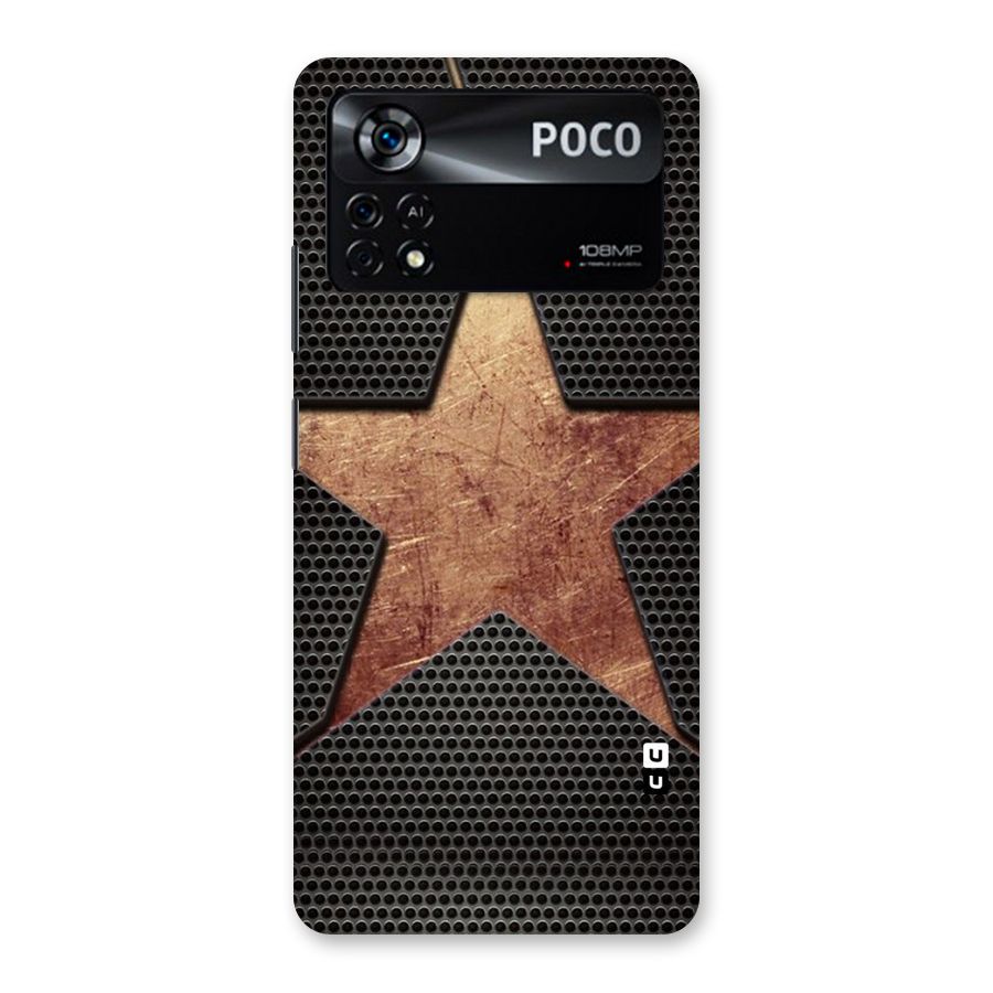 Rugged Gold Star Back Case for Poco X4 Pro 5G