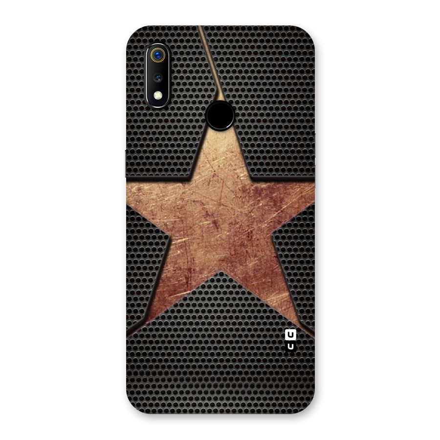 Rugged Gold Star Back Case for Realme 3