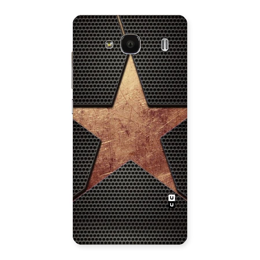 Rugged Gold Star Back Case for Redmi 2 Prime