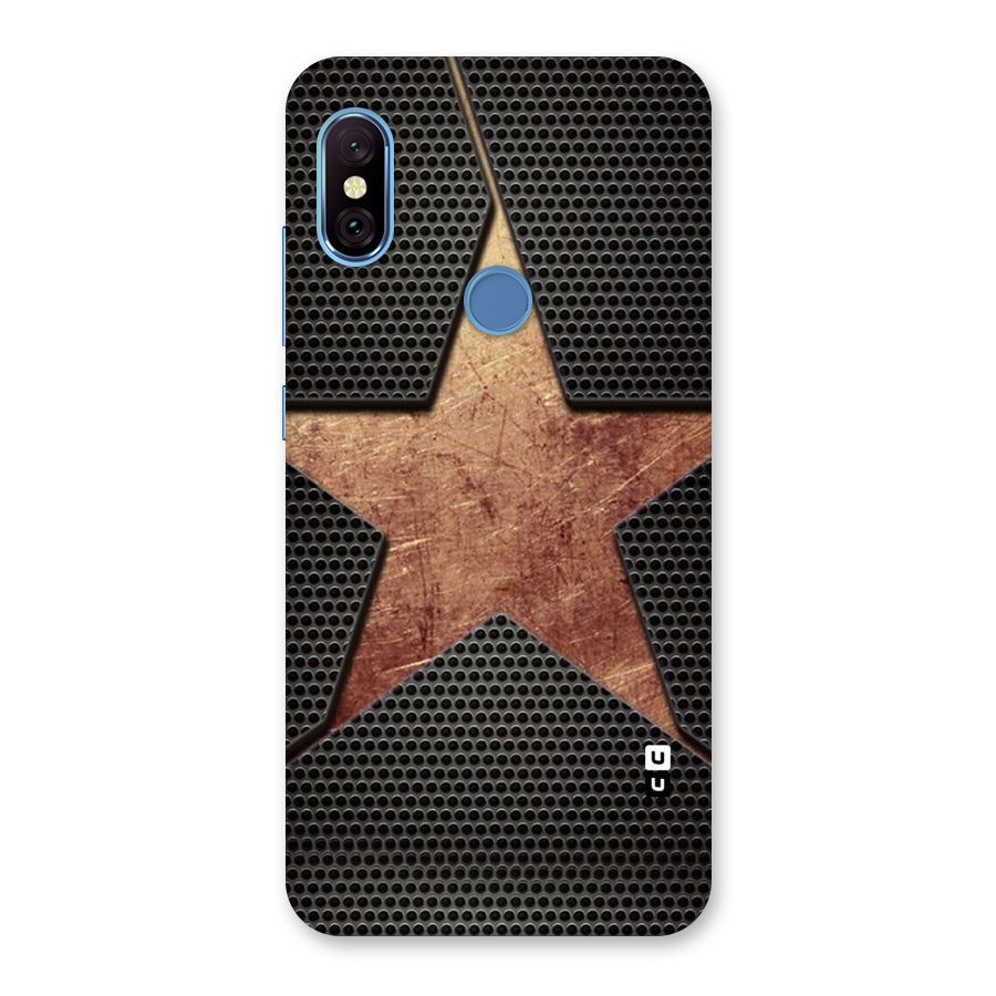 Rugged Gold Star Back Case for Redmi Note 6 Pro
