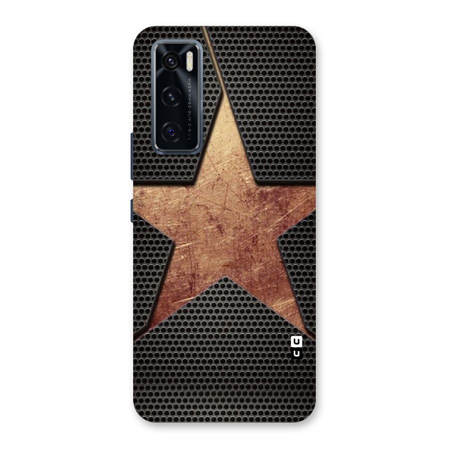 Rugged Gold Star Back Case for Vivo V20 SE