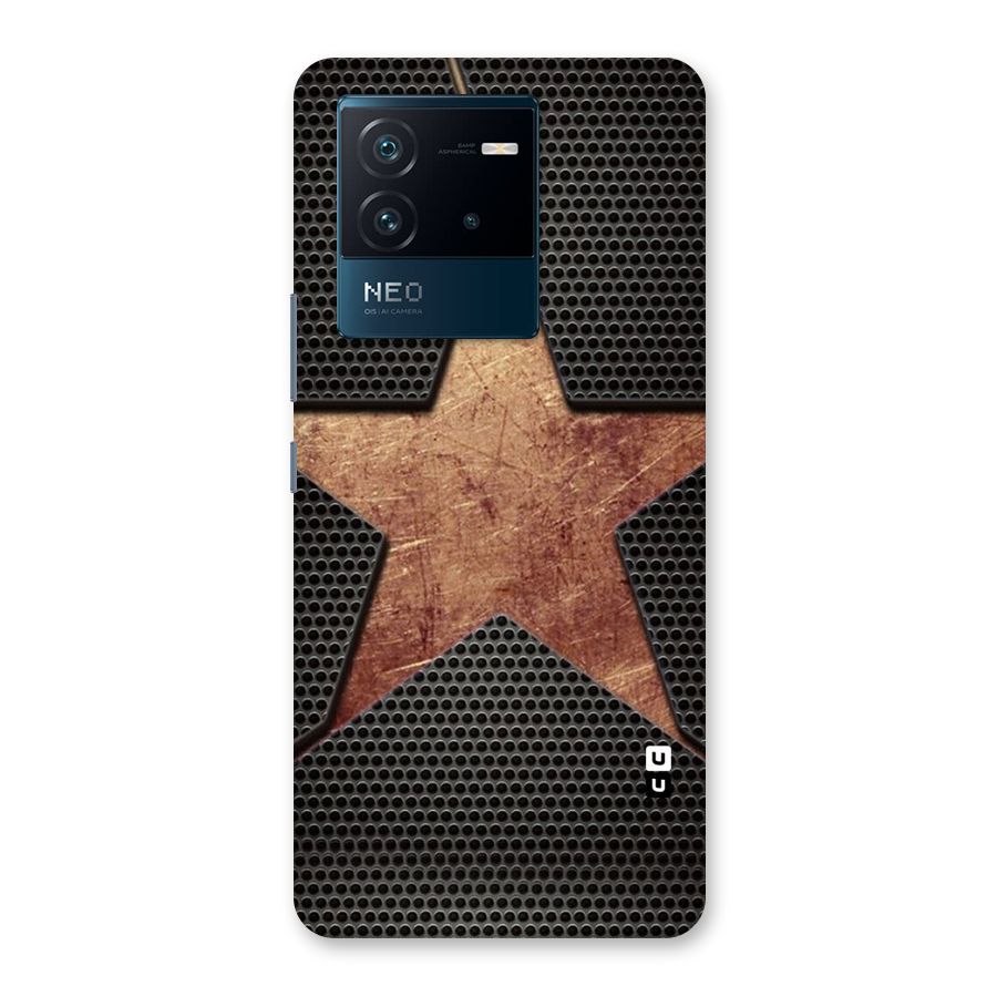 Rugged Gold Star Back Case for Vivo iQOO Neo 6 5G