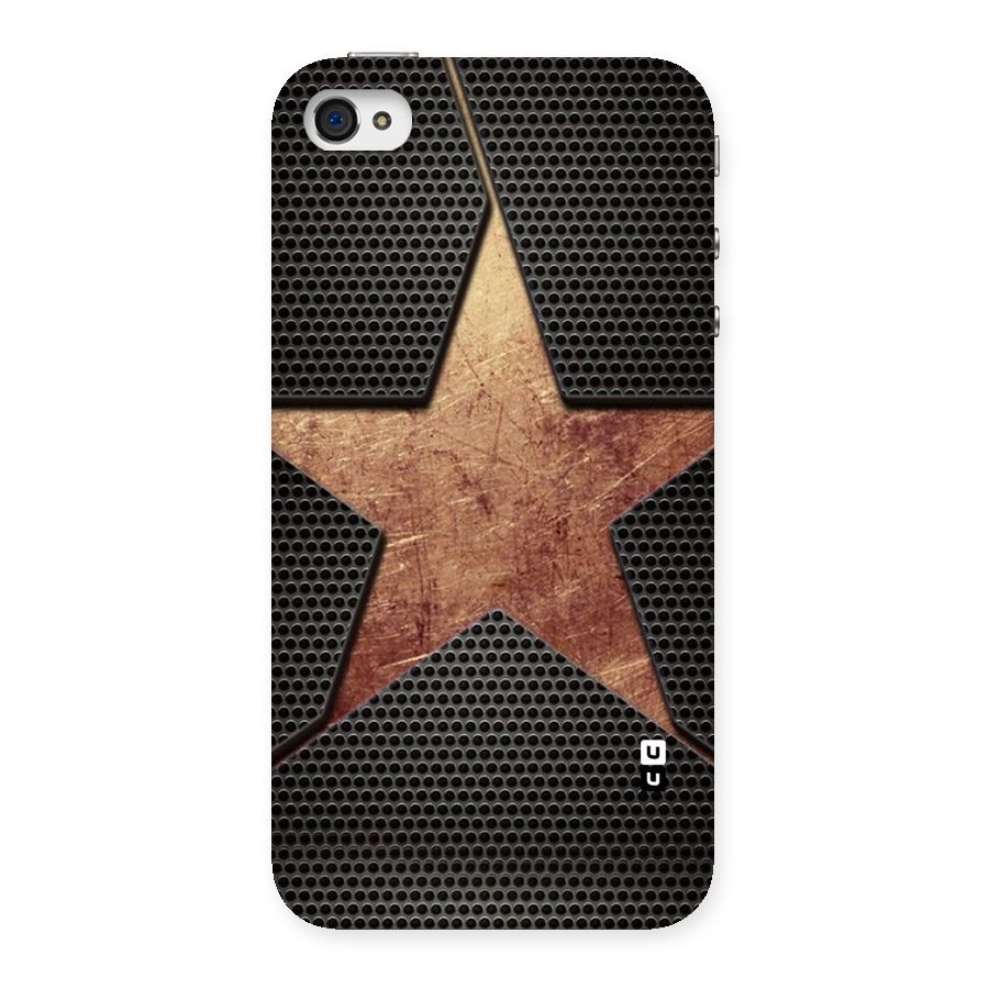 Rugged Gold Star Back Case for iPhone 4 4s