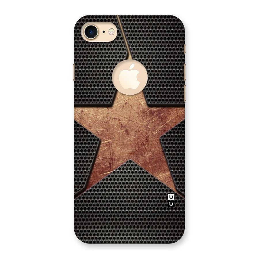 Rugged Gold Star Back Case for iPhone 7 Logo Cut