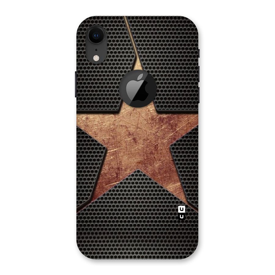 Rugged Gold Star Back Case for iPhone XR Logo Cut