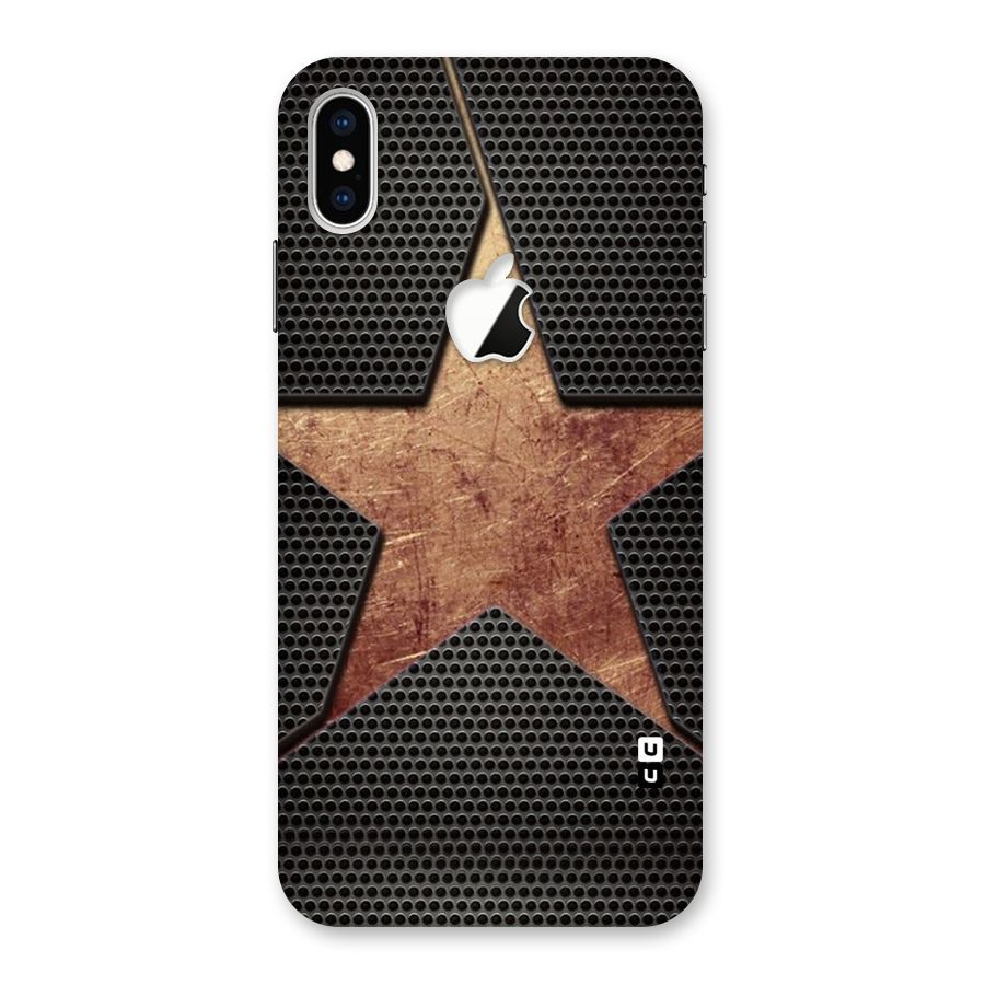 Rugged Gold Star Back Case for iPhone XS Max Apple Cut