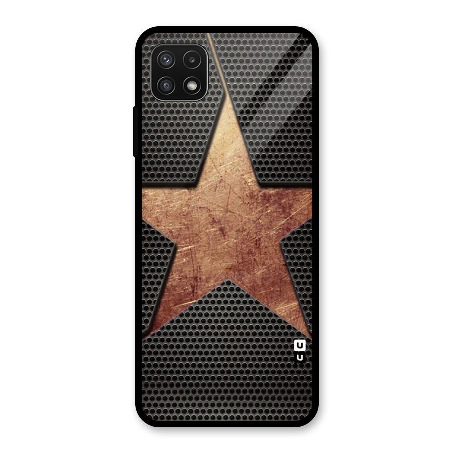 Rugged Gold Star Glass Back Case for Galaxy A22 5G