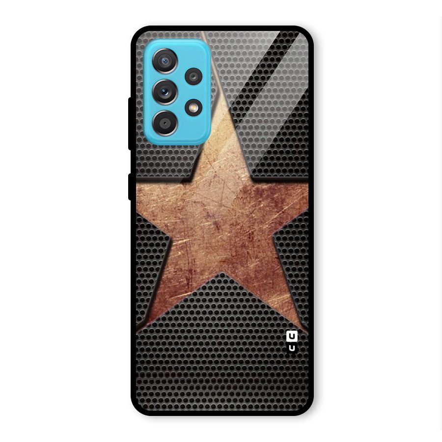 Rugged Gold Star Glass Back Case for Galaxy A52