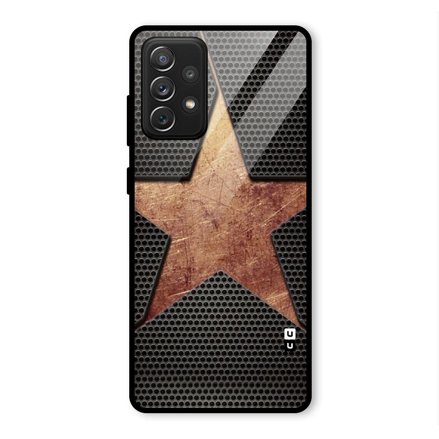 Rugged Gold Star Glass Back Case for Galaxy A72