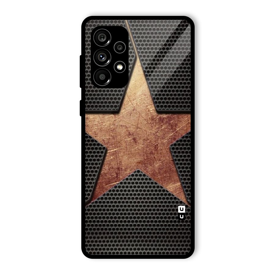 Rugged Gold Star Glass Back Case for Galaxy A73 5G