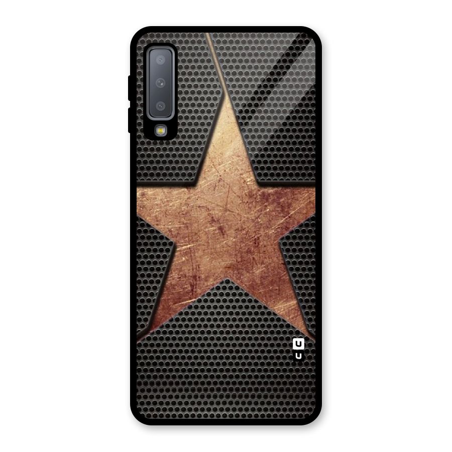 Rugged Gold Star Glass Back Case for Galaxy A7 (2018)