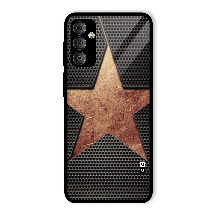 Rugged Gold Star Glass Back Case for Galaxy F23