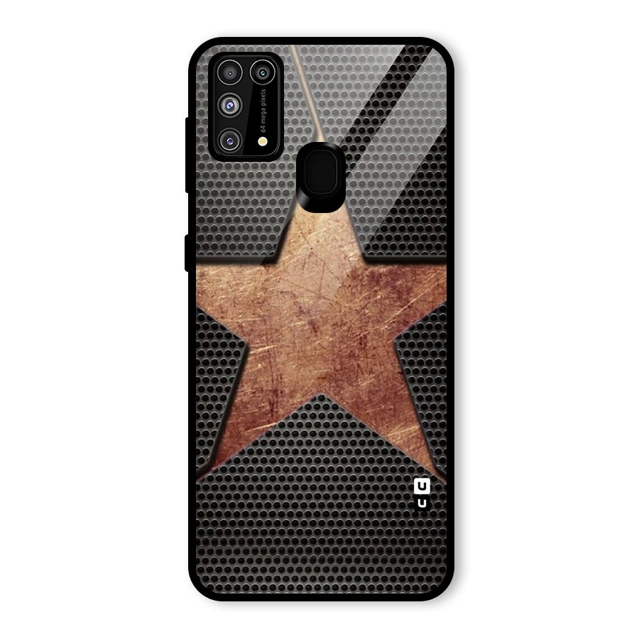 Rugged Gold Star Glass Back Case for Galaxy F41