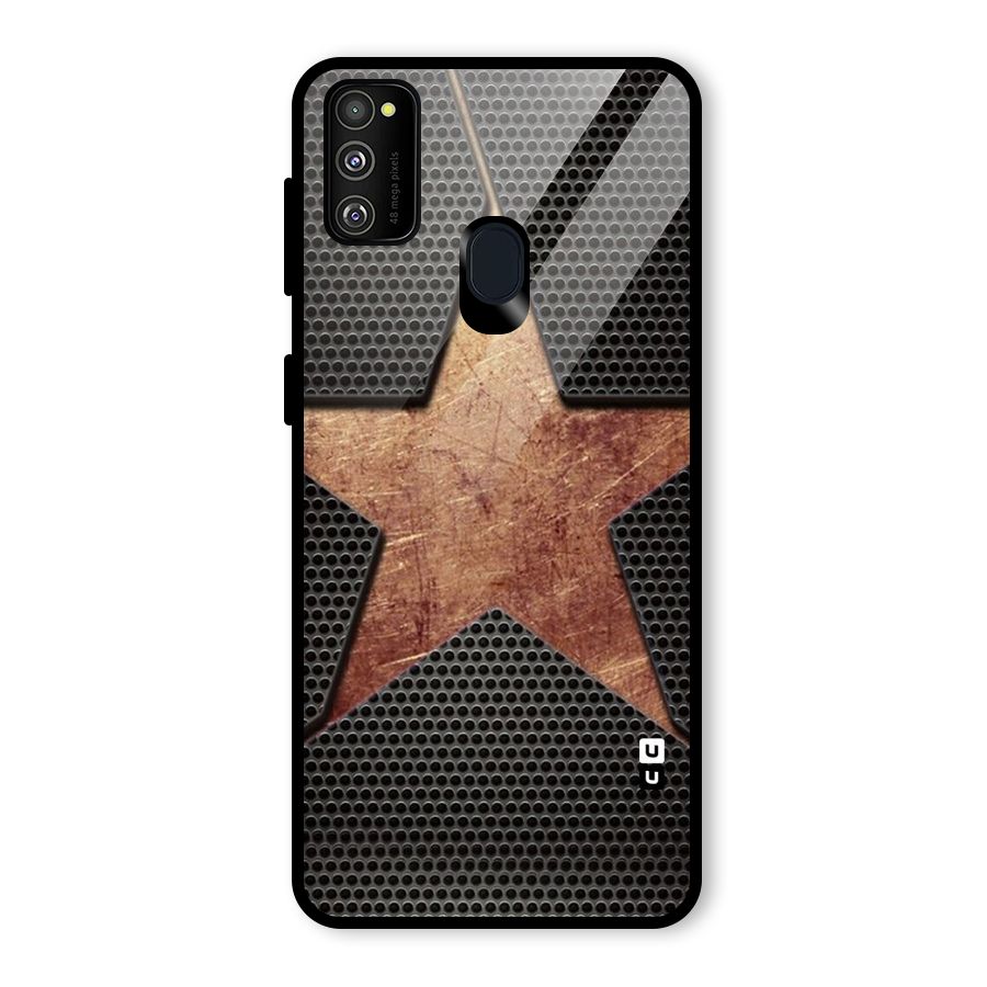 Rugged Gold Star Glass Back Case for Galaxy M30s