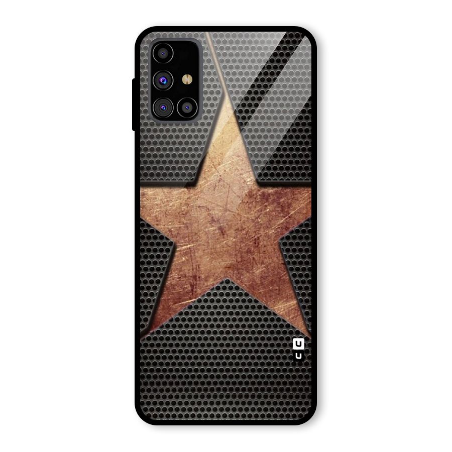 Rugged Gold Star Glass Back Case for Galaxy M31s