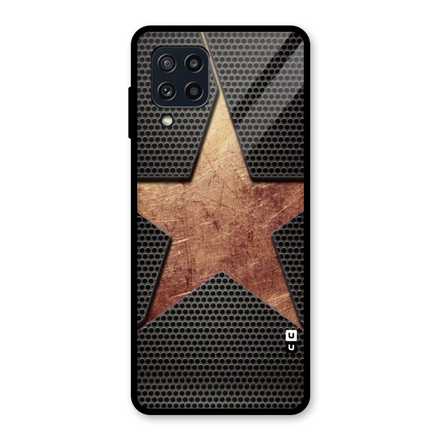 Rugged Gold Star Glass Back Case for Galaxy M32