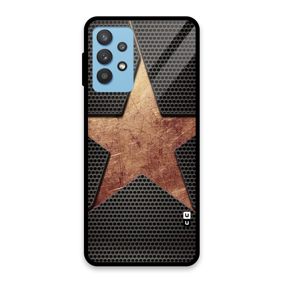 Rugged Gold Star Glass Back Case for Galaxy M32 5G