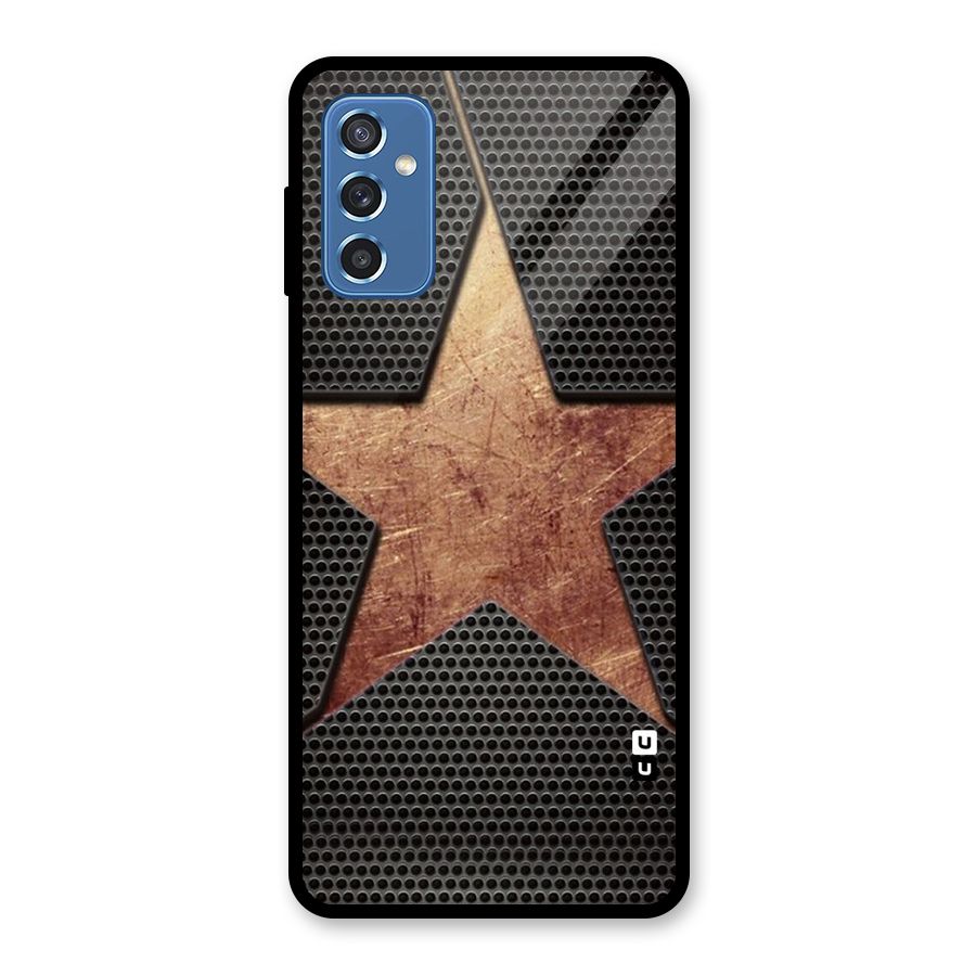 Rugged Gold Star Glass Back Case for Galaxy M52 5G