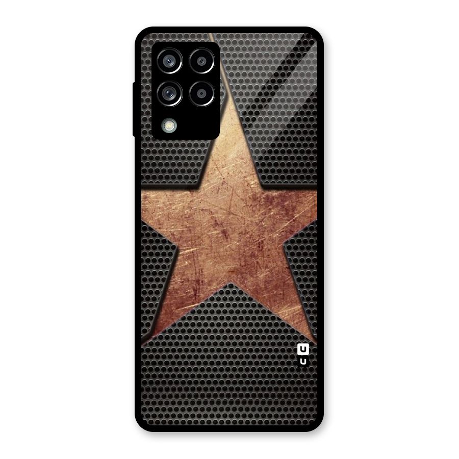 Rugged Gold Star Glass Back Case for Galaxy M53 5G