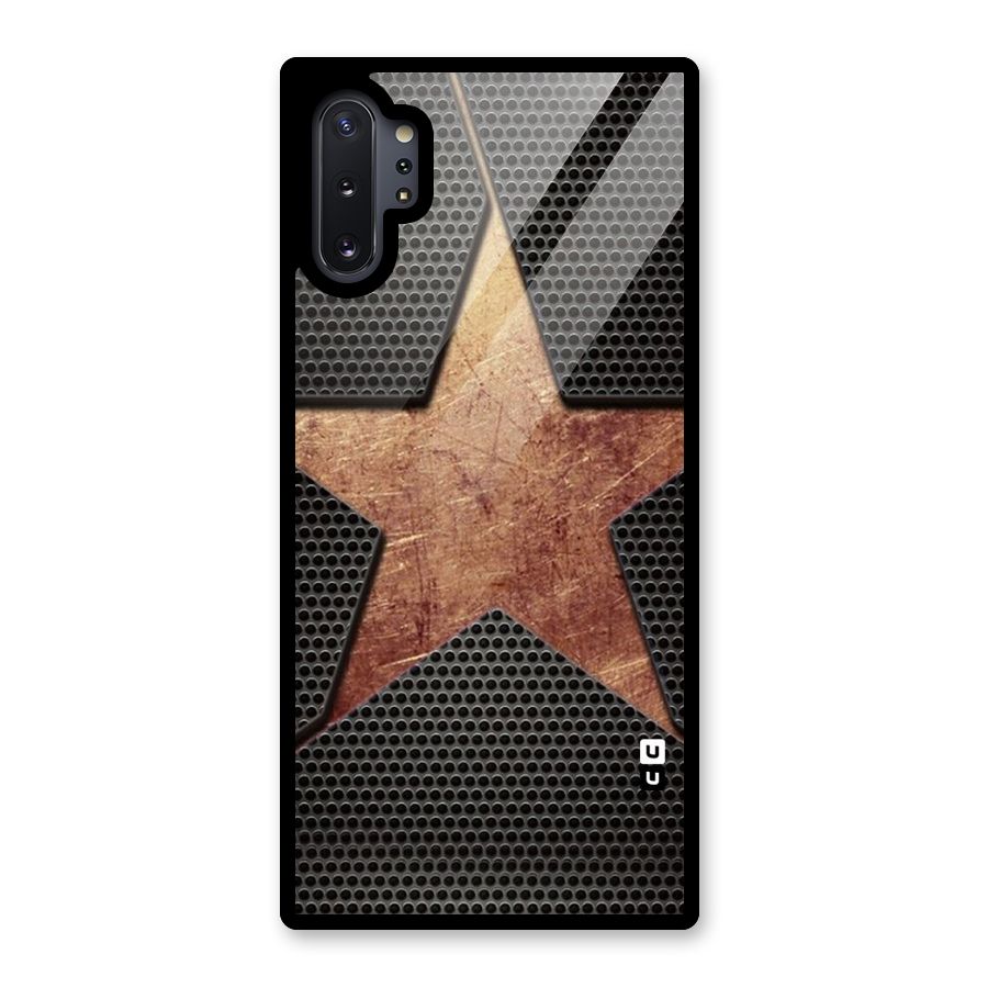 Rugged Gold Star Glass Back Case for Galaxy Note 10 Plus