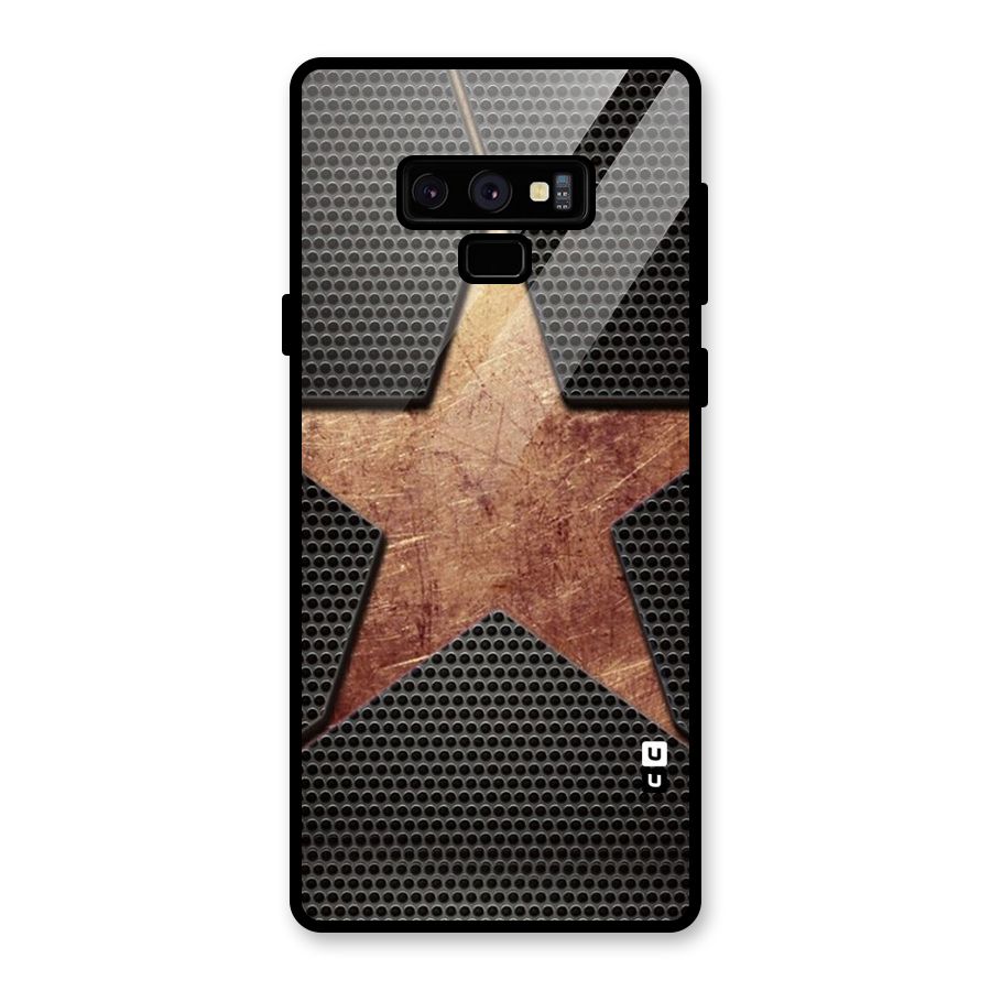 Rugged Gold Star Glass Back Case for Galaxy Note 9