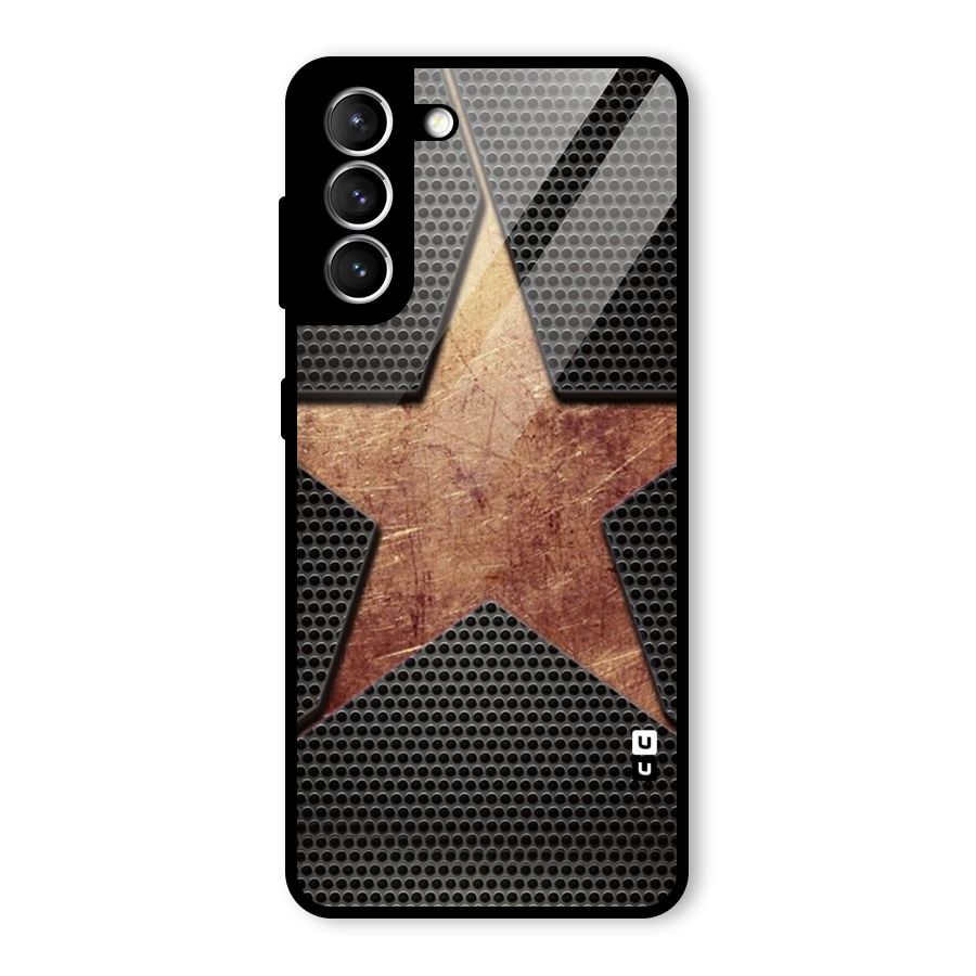 Rugged Gold Star Glass Back Case for Galaxy S21 5G