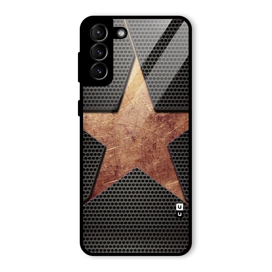 Rugged Gold Star Glass Back Case for Galaxy S21 Plus