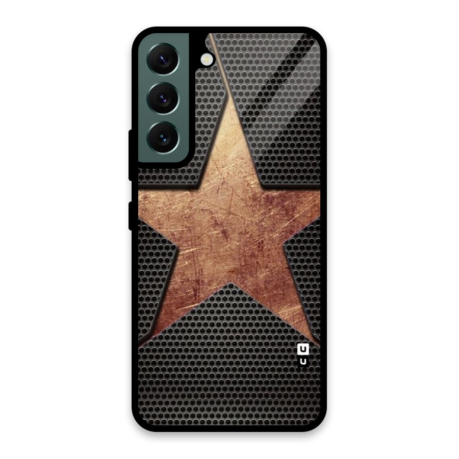 Rugged Gold Star Glass Back Case for Galaxy S22 5G