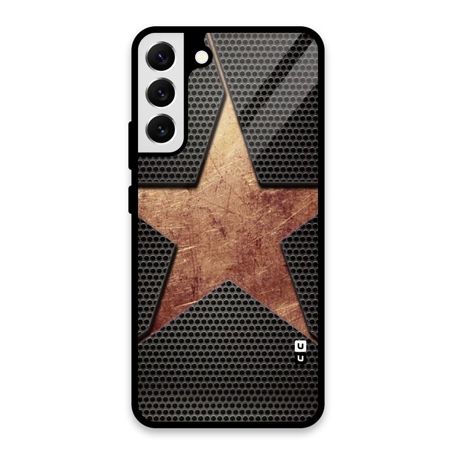 Rugged Gold Star Glass Back Case for Galaxy S22 Plus 5G
