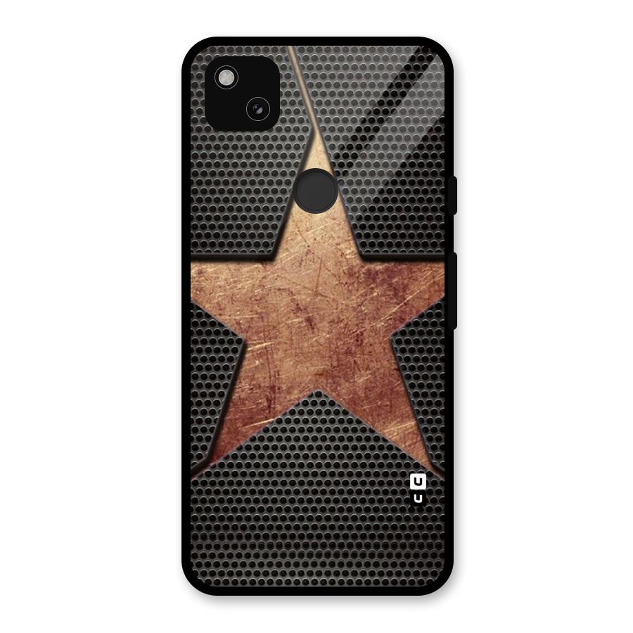 Rugged Gold Star Glass Back Case for Google Pixel 4a