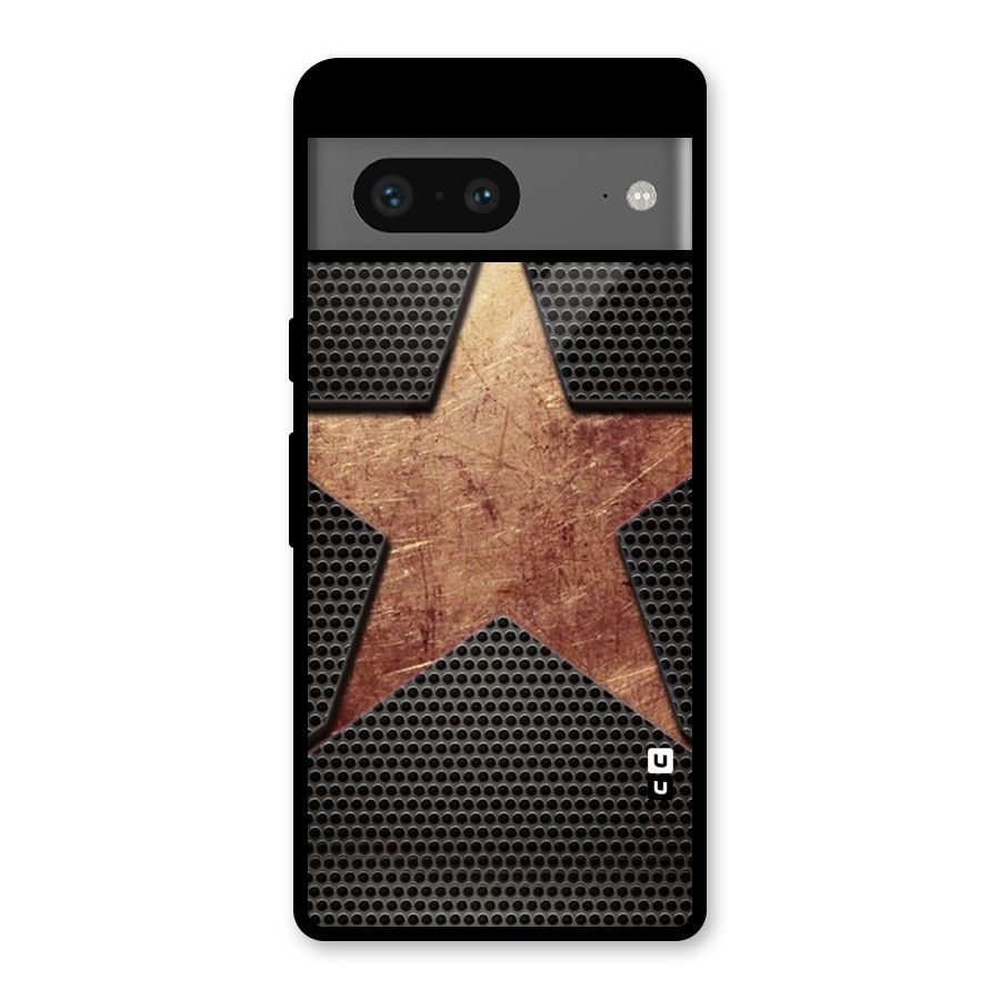 Rugged Gold Star Glass Back Case for Google Pixel 7