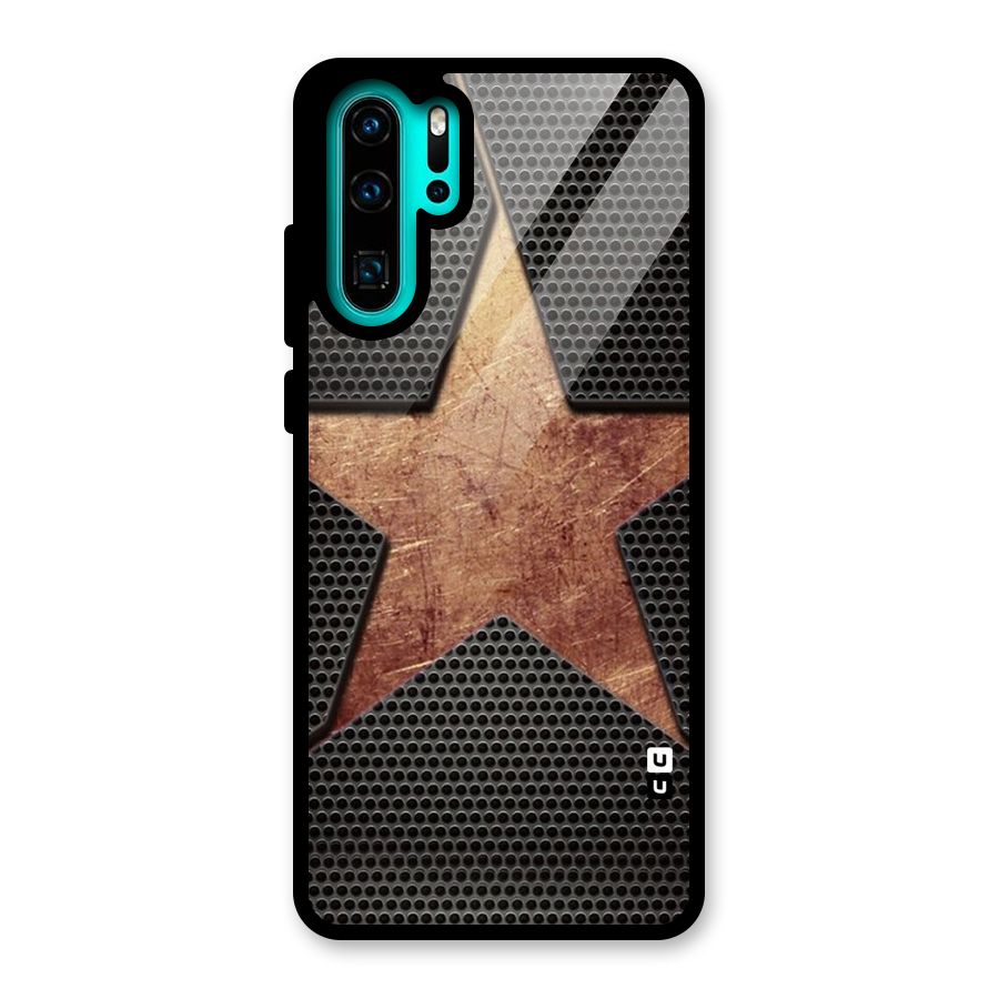 Rugged Gold Star Glass Back Case for Huawei P30 Pro