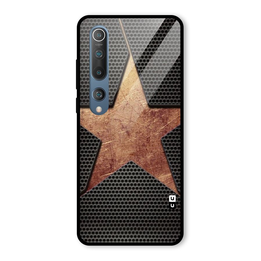 Rugged Gold Star Glass Back Case for Mi 10