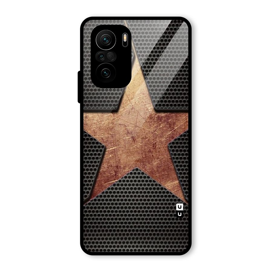 Rugged Gold Star Glass Back Case for Mi 11x
