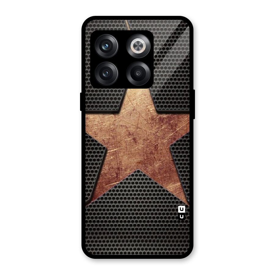 Rugged Gold Star Glass Back Case for OnePlus 10T
