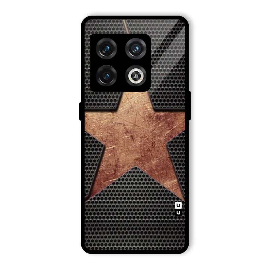 Rugged Gold Star Glass Back Case for OnePlus 10 Pro 5G