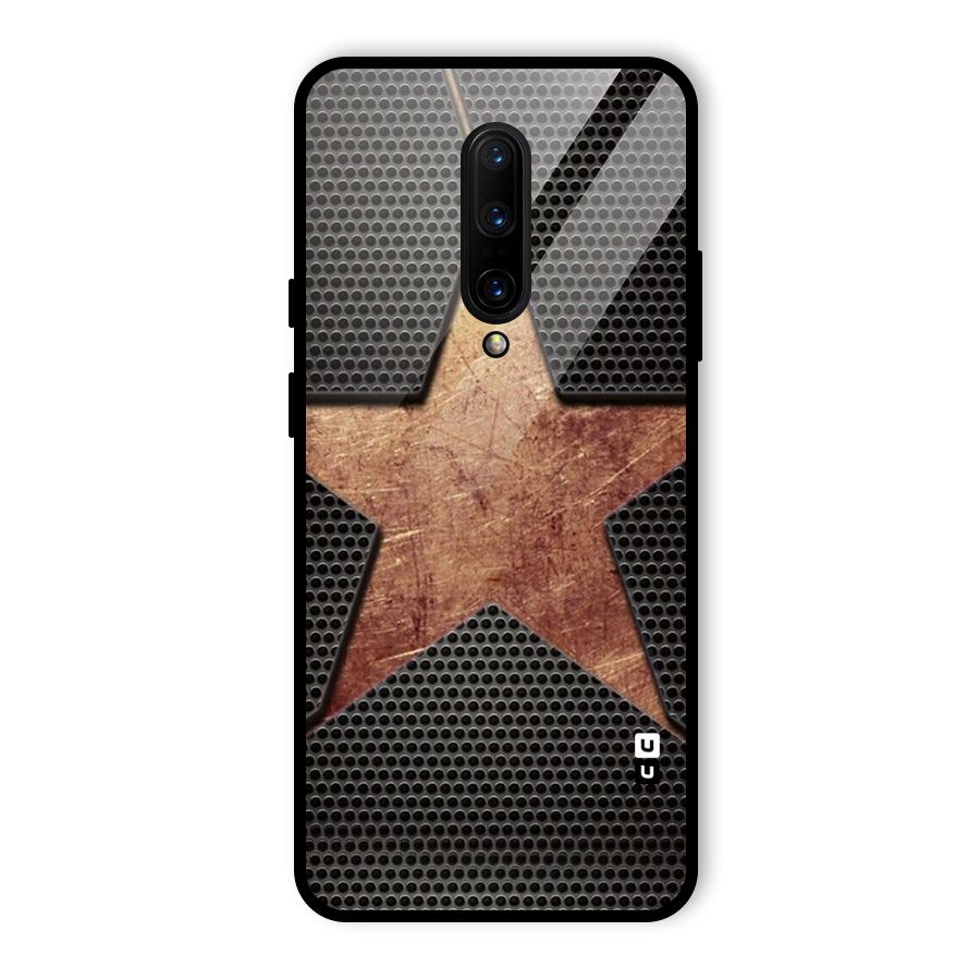 Rugged Gold Star Glass Back Case for OnePlus 7 Pro
