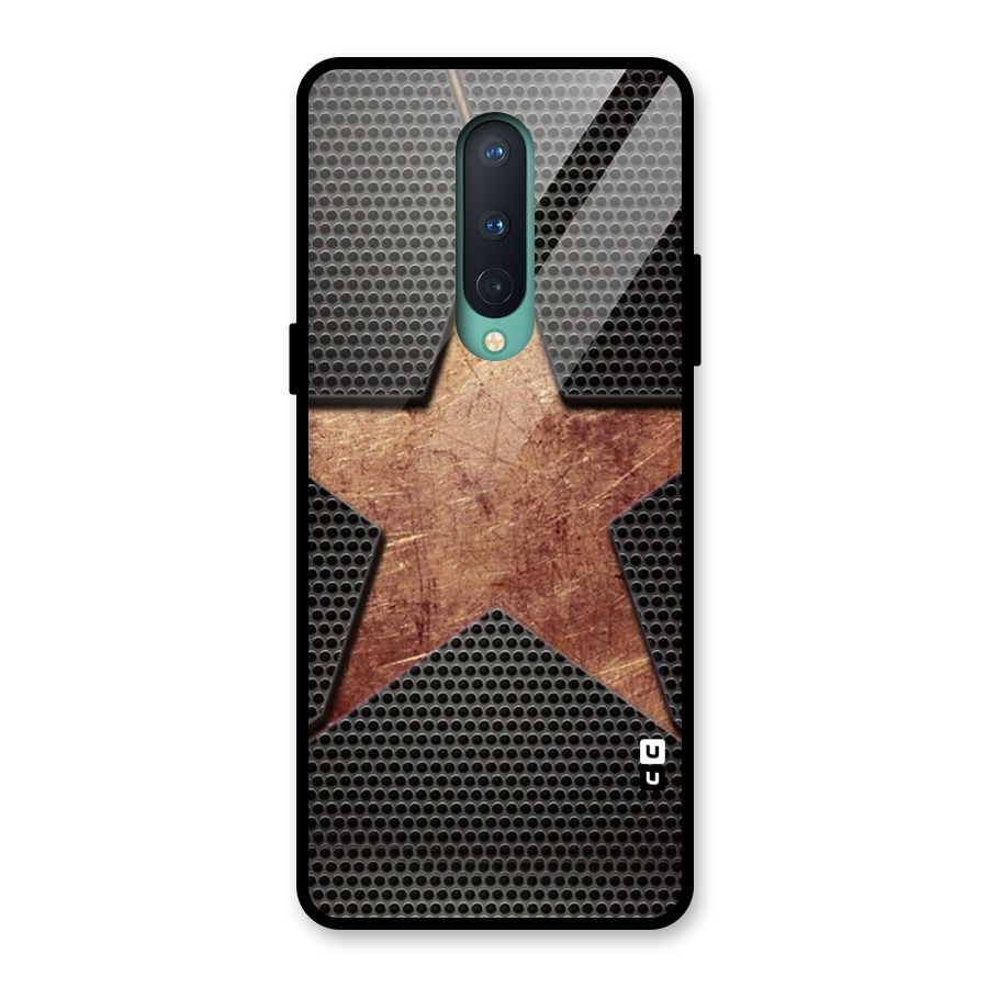 Rugged Gold Star Glass Back Case for OnePlus 8