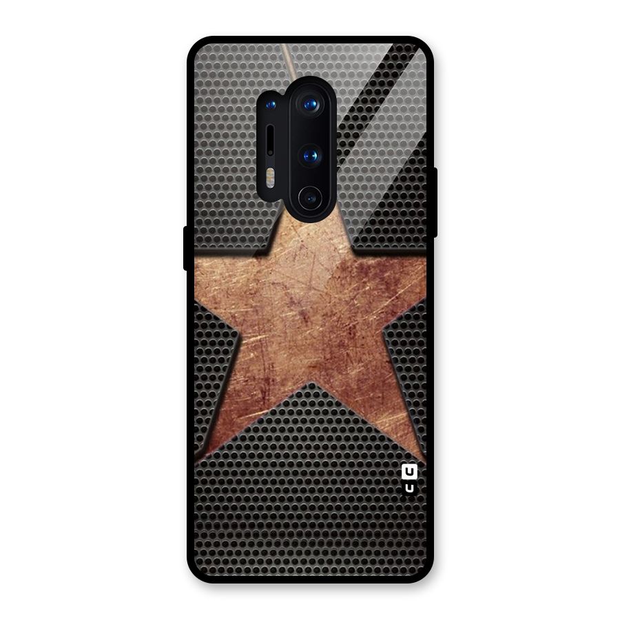 Rugged Gold Star Glass Back Case for OnePlus 8 Pro