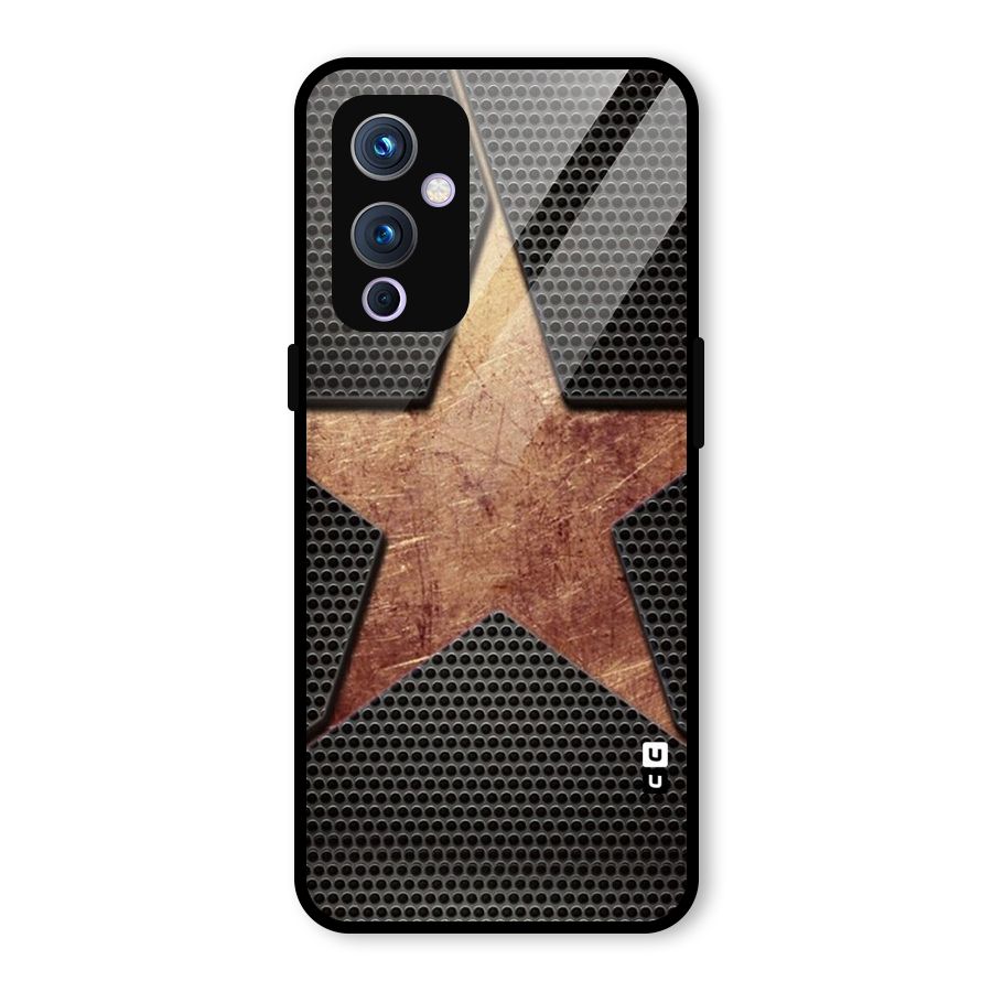 Rugged Gold Star Glass Back Case for OnePlus 9