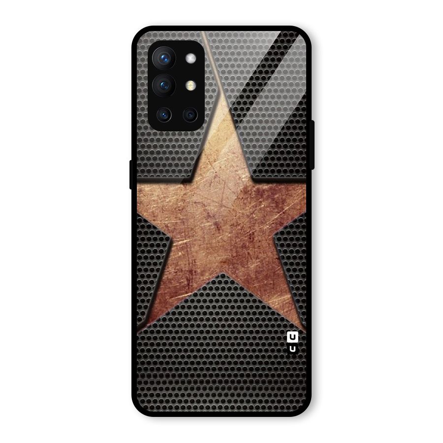 Rugged Gold Star Glass Back Case for OnePlus 9R