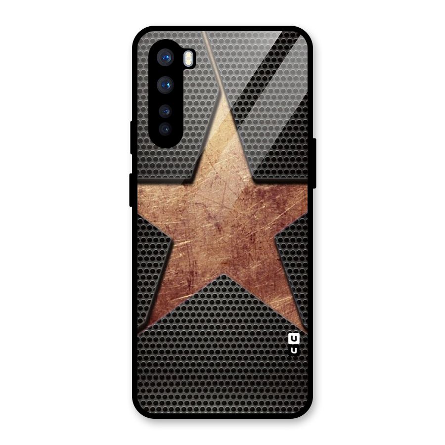 Rugged Gold Star Glass Back Case for OnePlus Nord