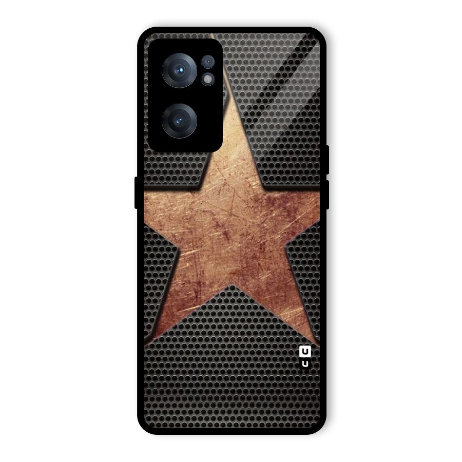 Rugged Gold Star Glass Back Case for OnePlus Nord CE 2 5G