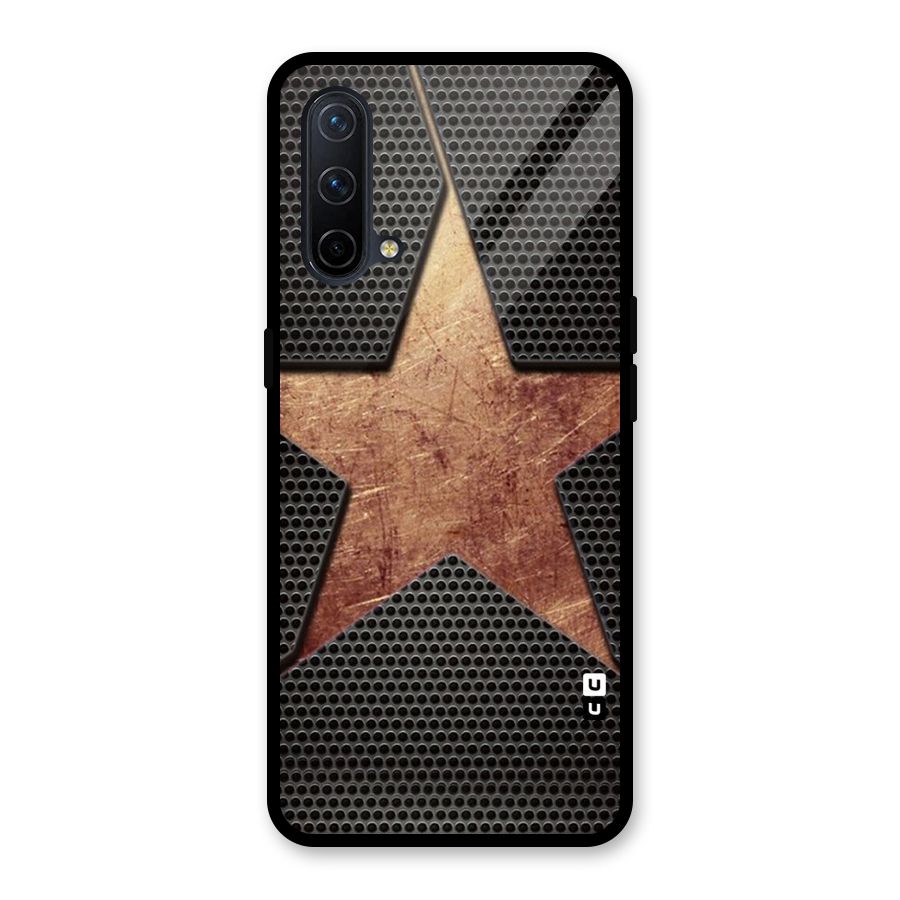 Rugged Gold Star Glass Back Case for OnePlus Nord CE 5G