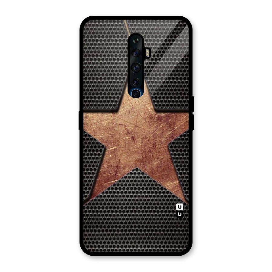 Rugged Gold Star Glass Back Case for Oppo Reno2 Z