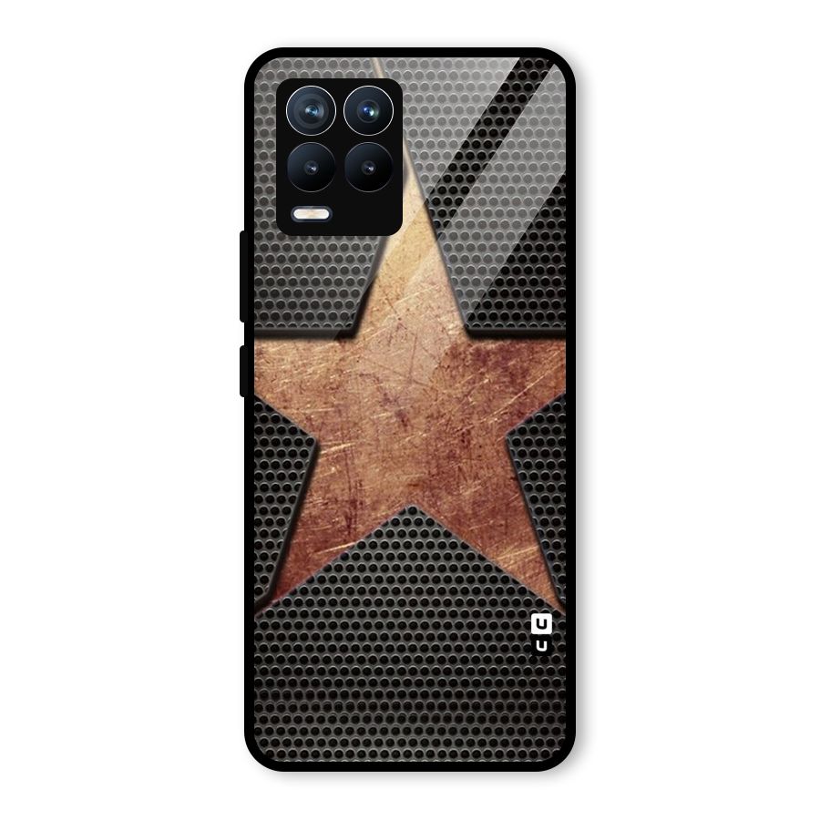 Rugged Gold Star Glass Back Case for Realme 8 Pro