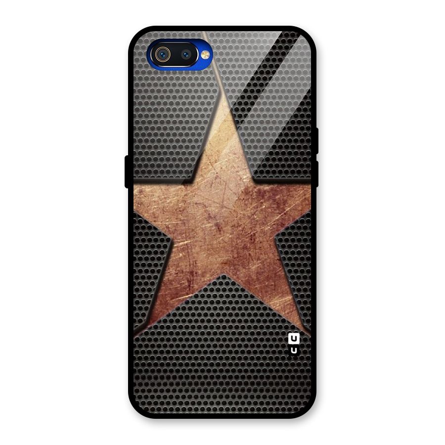 Rugged Gold Star Glass Back Case for Realme C2