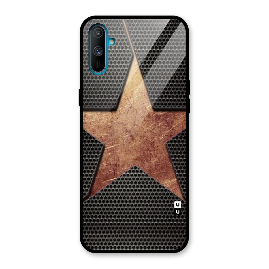 Rugged Gold Star Glass Back Case for Realme C3