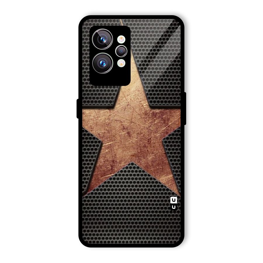 Rugged Gold Star Glass Back Case for Realme GT2 Pro