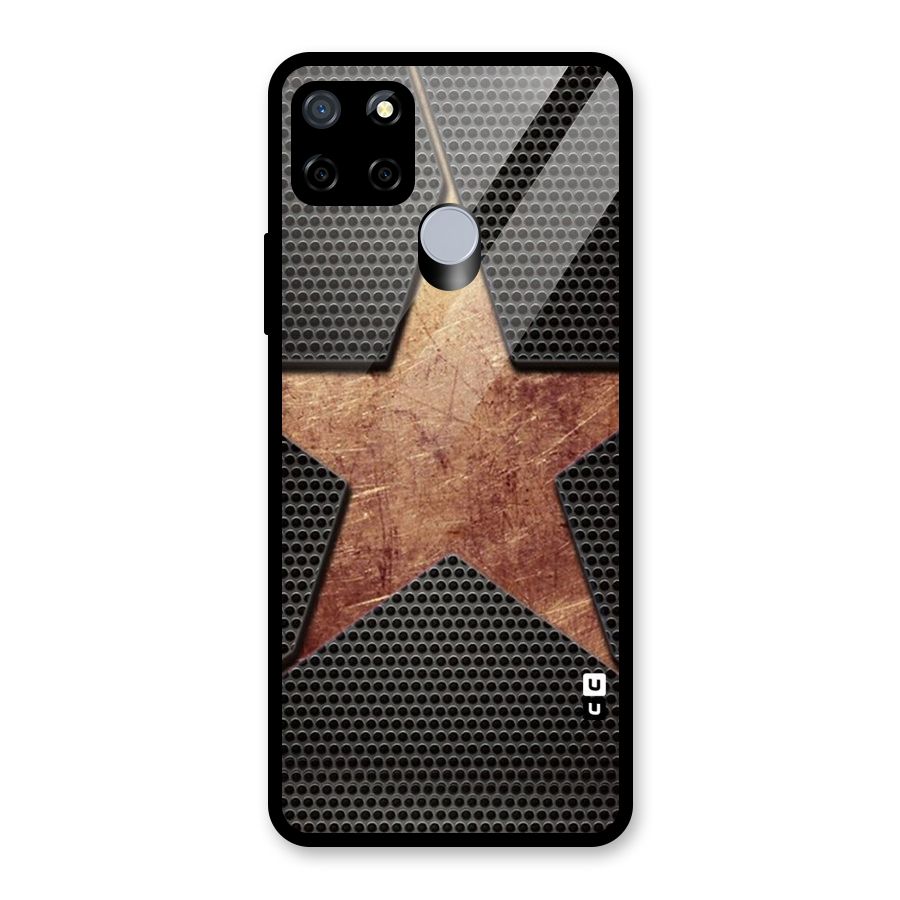 Rugged Gold Star Glass Back Case for Realme Narzo 20
